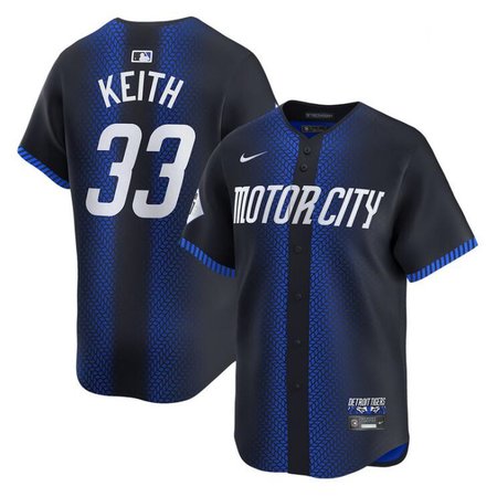 Men's Detroit Tigers #33 Colt Keith 2024 Navy City Connect Cool Base Limited Stitched Jersey